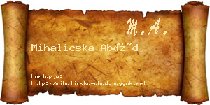 Mihalicska Abád névjegykártya